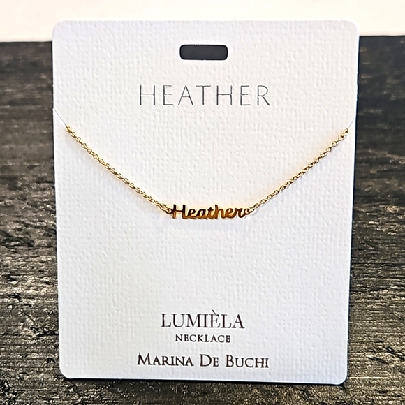 Lumiela | Jewelry | Heather Script Name Chain Necklace | Poshmark
